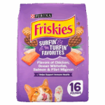Purina Friskies Dry Cat Food for Adult Cats & Kittens, Surfin’ & Turfin